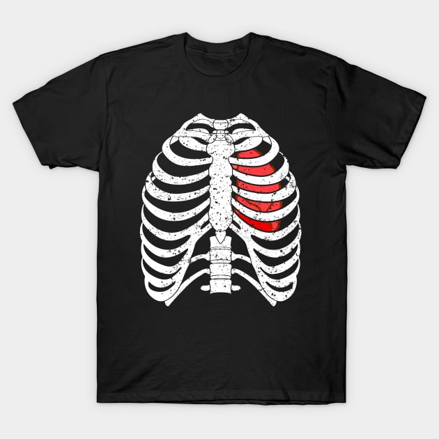 Halloween Skeleton Rib Cage T-Shirt by monolusi